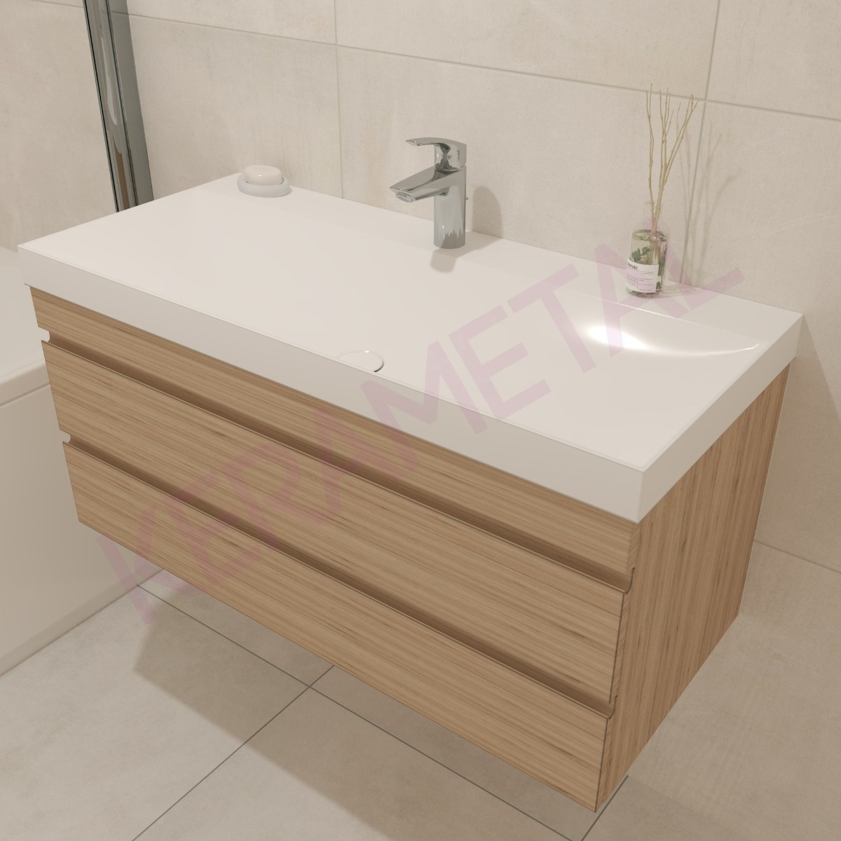 Kolpa ormarić sa umivaonikom Naomi OUN 100cm Natural wood 546040