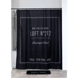 Tendance Zavesa za kadu 180X200CM poliester CRNI NEO RETRO 1200727