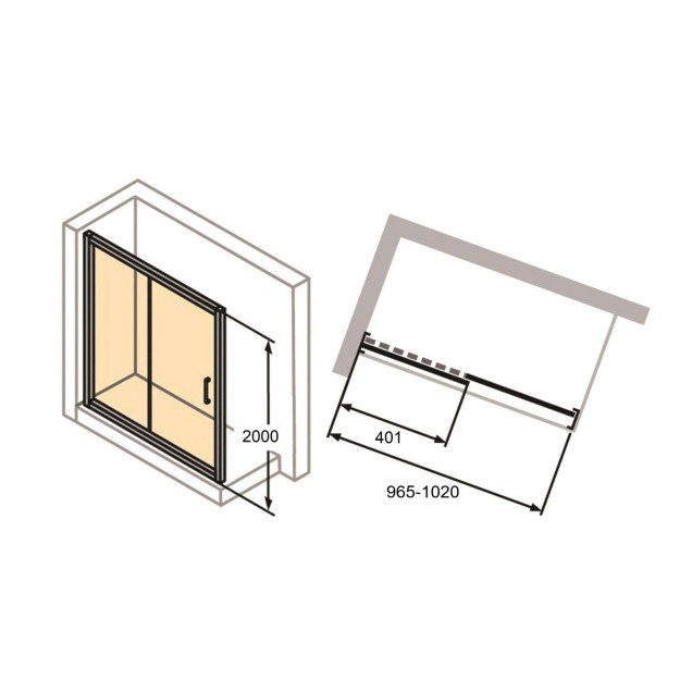 Huppe Classics 2 Tus Vrata 100 Dvodelna Prozirno Antiplak, Mat Silver H=2M C20408.087.322