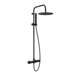Copen Nook baterija i usponski tuš okrugli set mat crna C-01-112MB