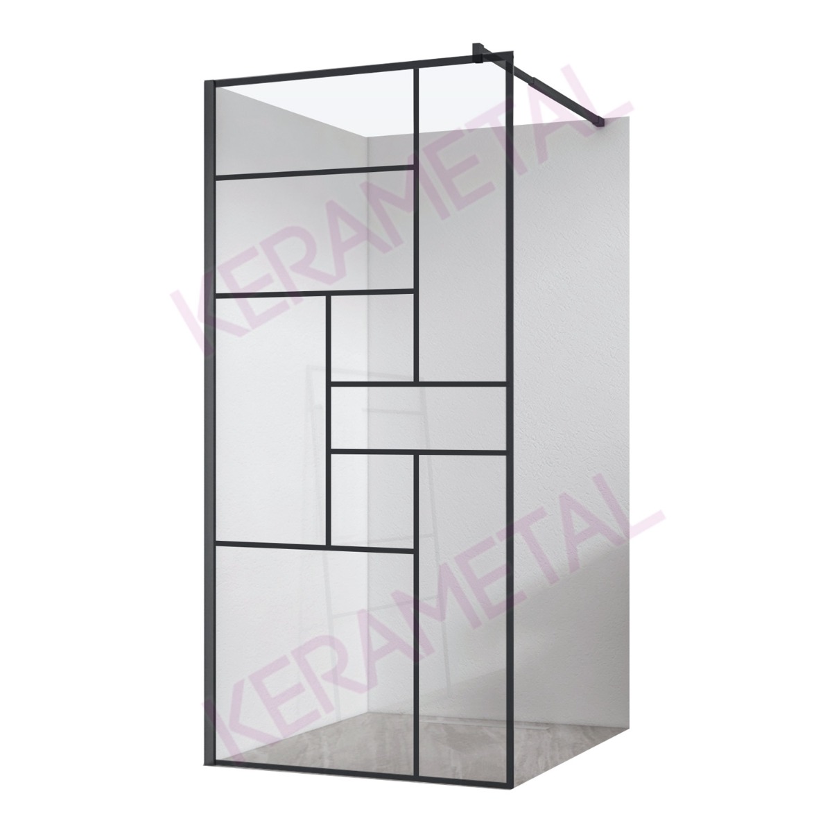 Astral Mega Tuš stena Black 100x200cm 8mm Leva