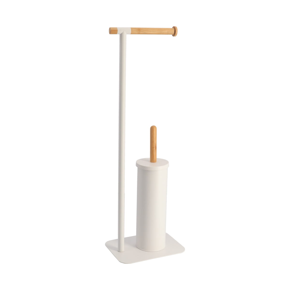 Tendance Držač toalet papira i wc četke 22X16X695CM METAL/BAMBUS Bela