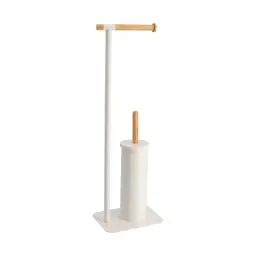 Tendance Držač toalet papira i wc četke 22X16X695CM METAL/BAMBUS Bela