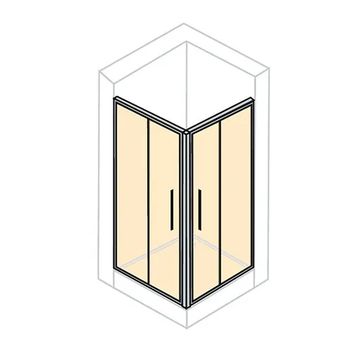 Huppe X1 Tus Kabina 90X90 Cetvrtasta Prozirno Antiplak, Silver H=1.9M 140103.069.322