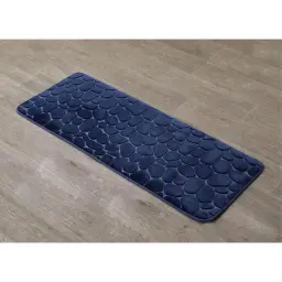 Tendance Tepih za kupatilo pebble 45x120cm memorijska pena mikrofibe tamno plava