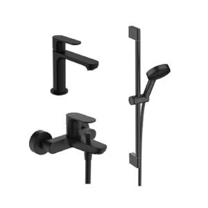 Hansgrohe Rebris S matt black komplet 3u1 kada 72440670; umivaonik 72517670; tuš set 24160670