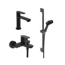 Hansgrohe Rebris S matt black komplet 3u1 kada 72440670; umivaonik 72517670; tuš set 24160670