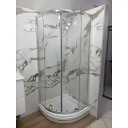 Fonte Lux Kabina Srebrna Providna sa Plitkom Fonte Tuš Kadom R90