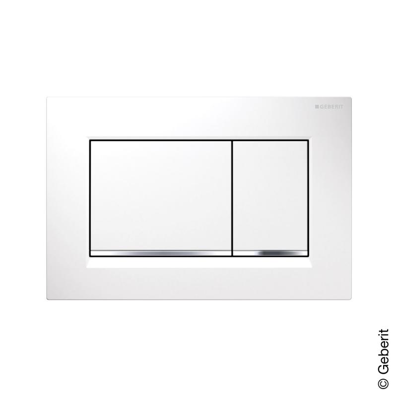 Geberit tipka Sigma 30 Bela/sjajna hrom/bela 115.883.KJ.1