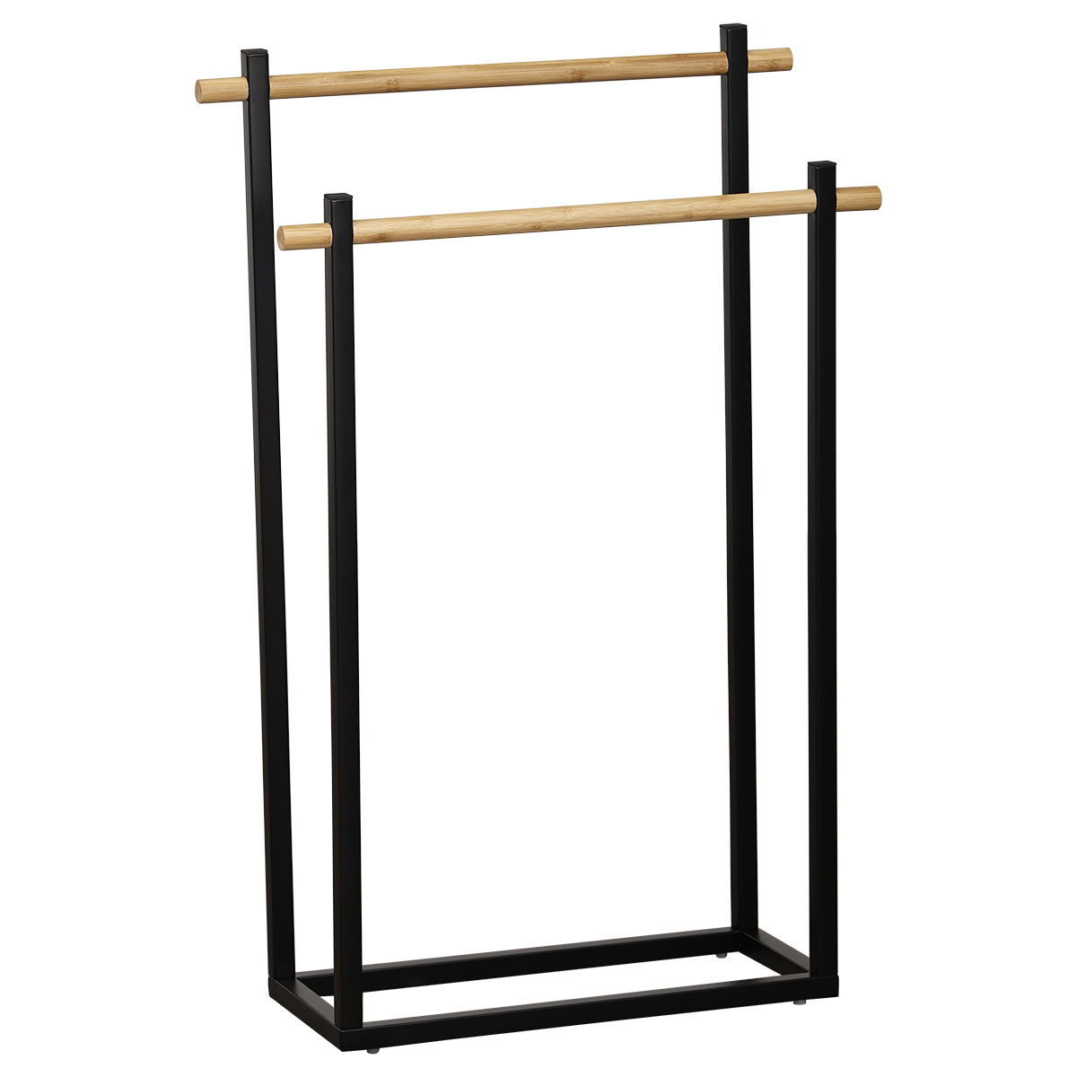 Tendance Držač peškira sa dve prečke 53X20X82CM METAL BAMBUS/CRNA