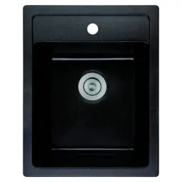 Inter Ceramic Sudopera usadna pravougaona 50x40x20 sifon centar 11cm granit crna+s1