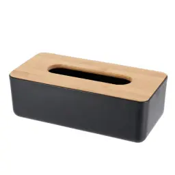 Tendance Kutija za maramice 26,1x13,1x8,6cm poliresin/bambus crna