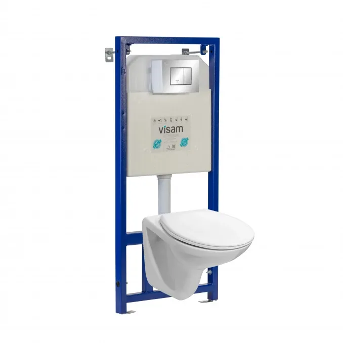 Visam WC SET - ugradni vodokotlić+ Efes hrom taster+ Pro konzolna wc šolja+ Klasik wc daska