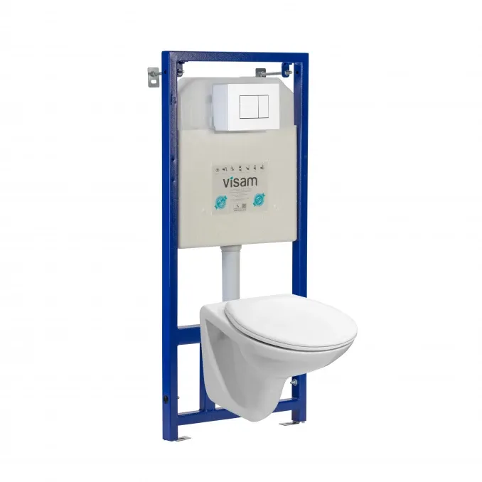 Visam WC SET - ugradni vodokotlić+ Efes beli taster+ Pro konzolna wc šolja+ Klasik wc daska