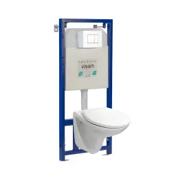 Visam WC SET - ugradni vodokotlić+ Efes beli taster+ Pro konzolna wc šolja+ Klasik wc daska
