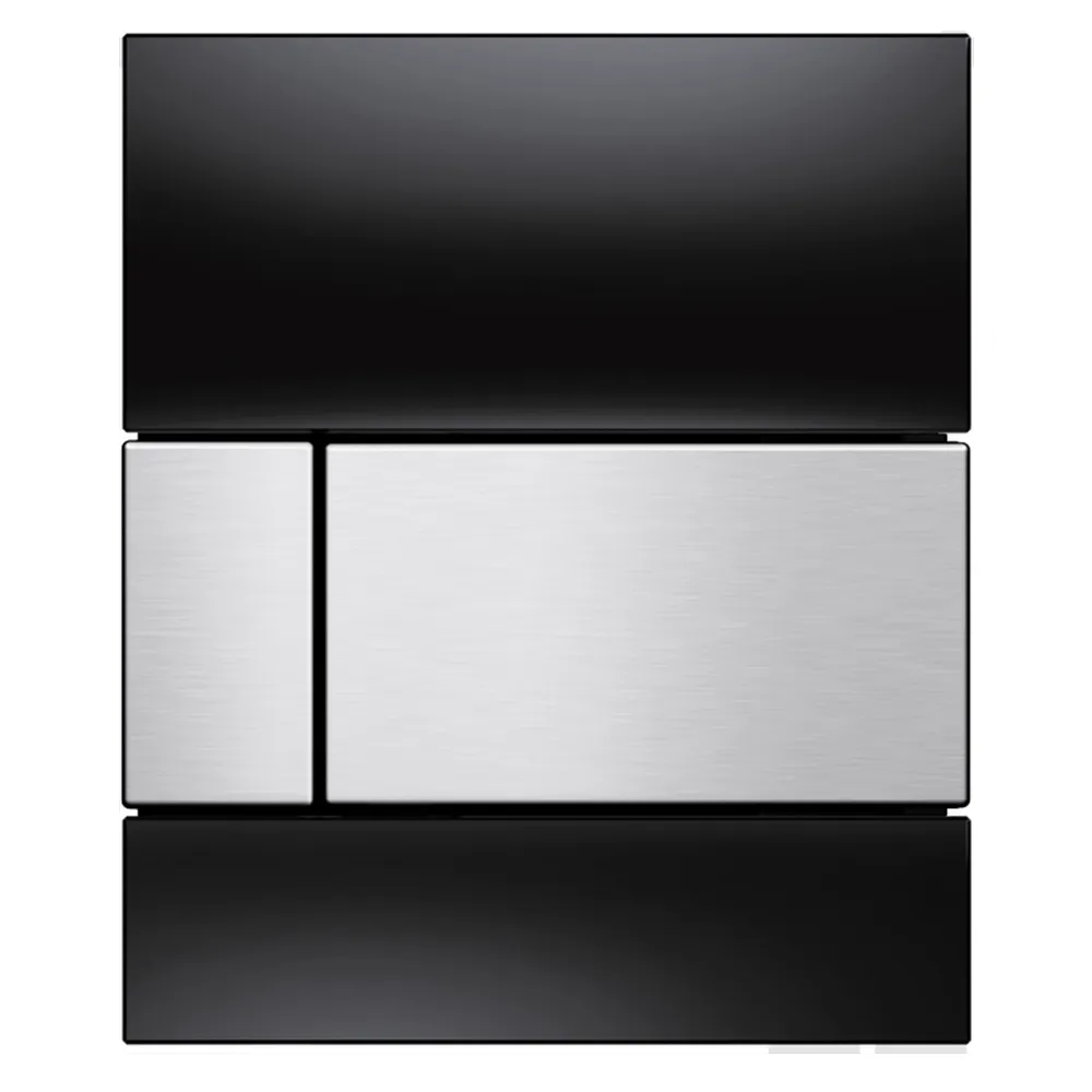 Tece Square tipka za pisoar staklo crna-inox četkana anti-fingerprint 9242806
