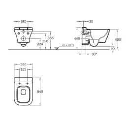 Geberit WC šolja Konzolna Myday Rimfree 201460600