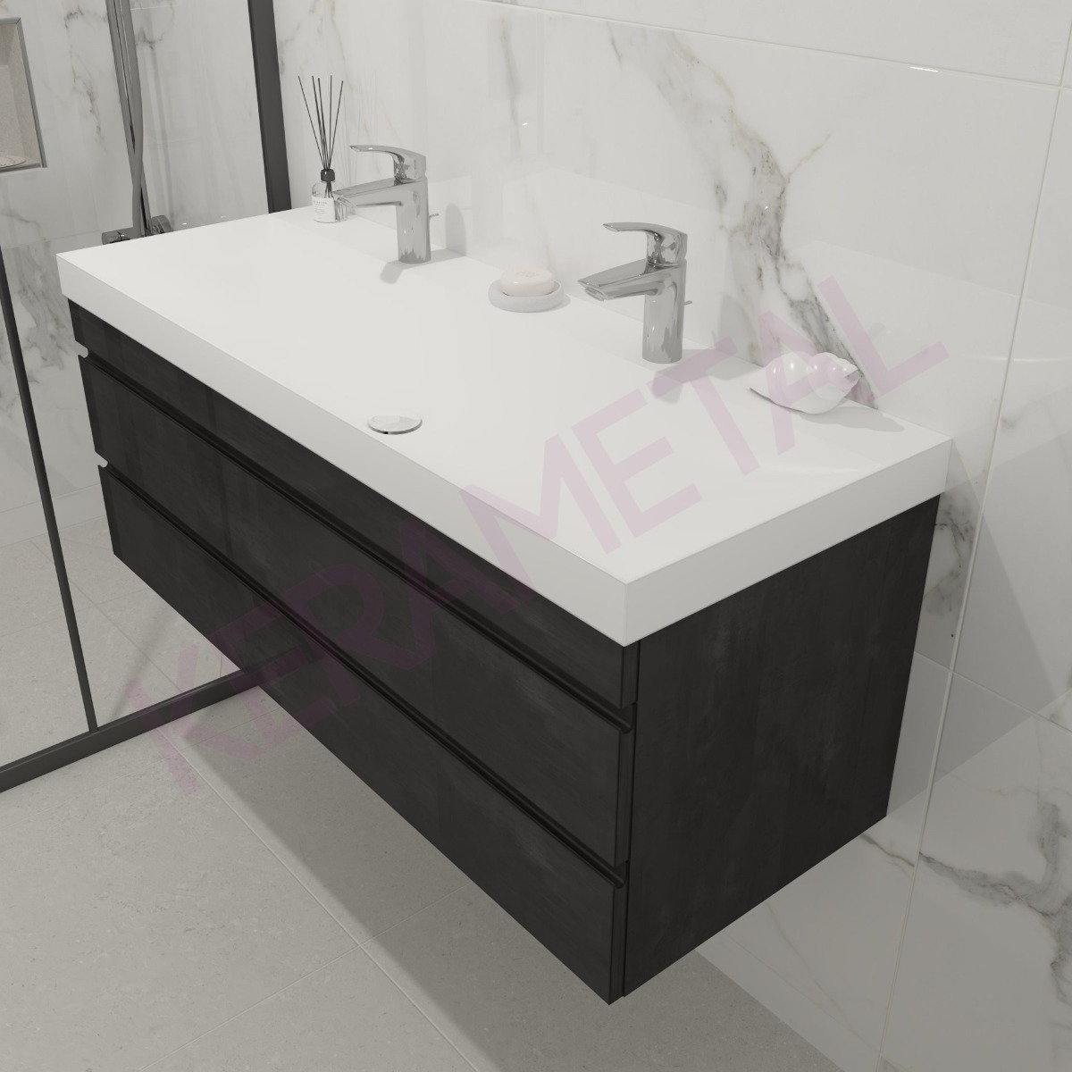 Kolpa ormarić sa umivaonikom Naomi OUN 120cm Dark concrete 546050