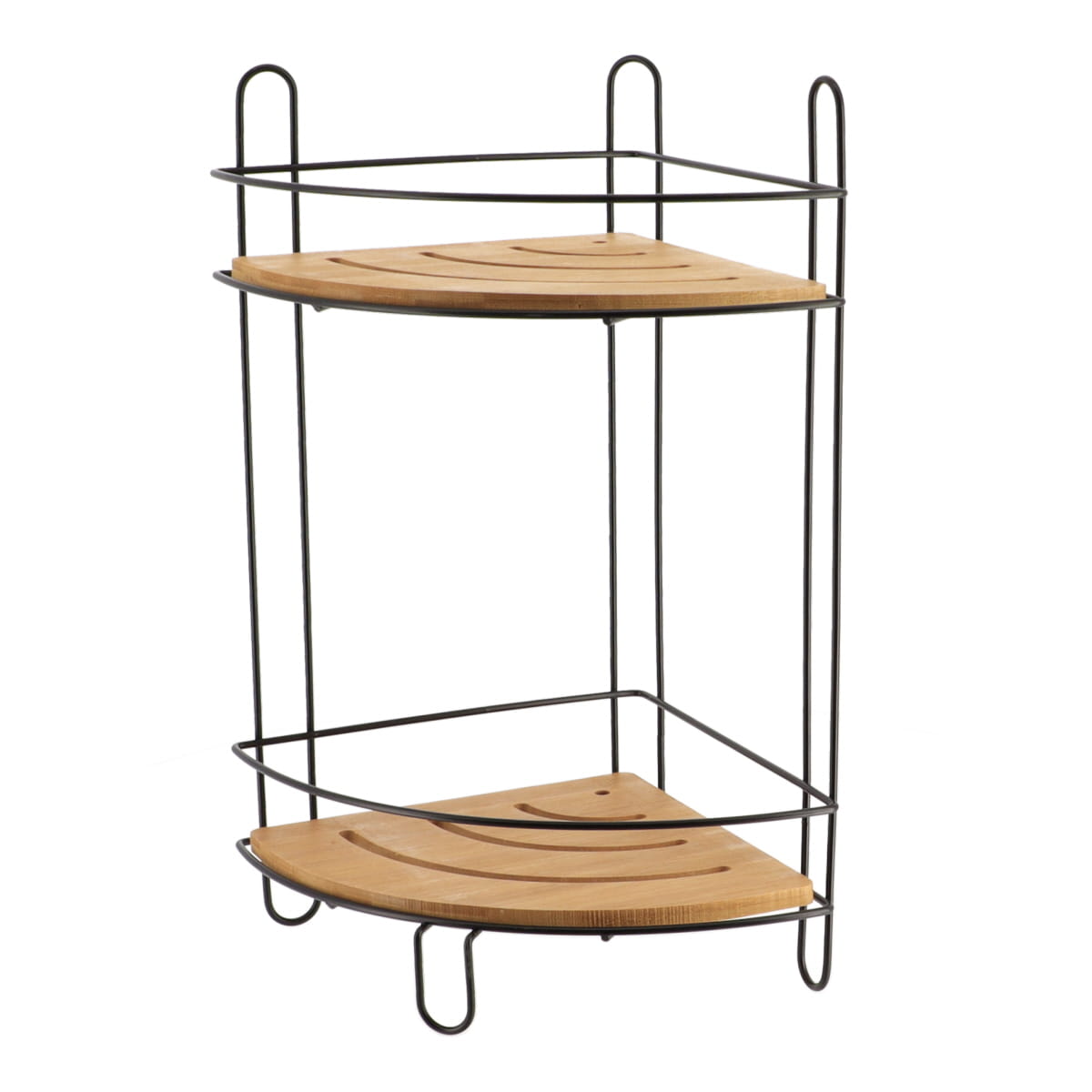 Tendance Dvostruka Ugaona polica 365X195X195CM MDF/BAMBUS Crna 9118237