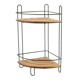 Tendance Dvostruka Ugaona polica 365X195X195CM MDF/BAMBUS Crna 9118237