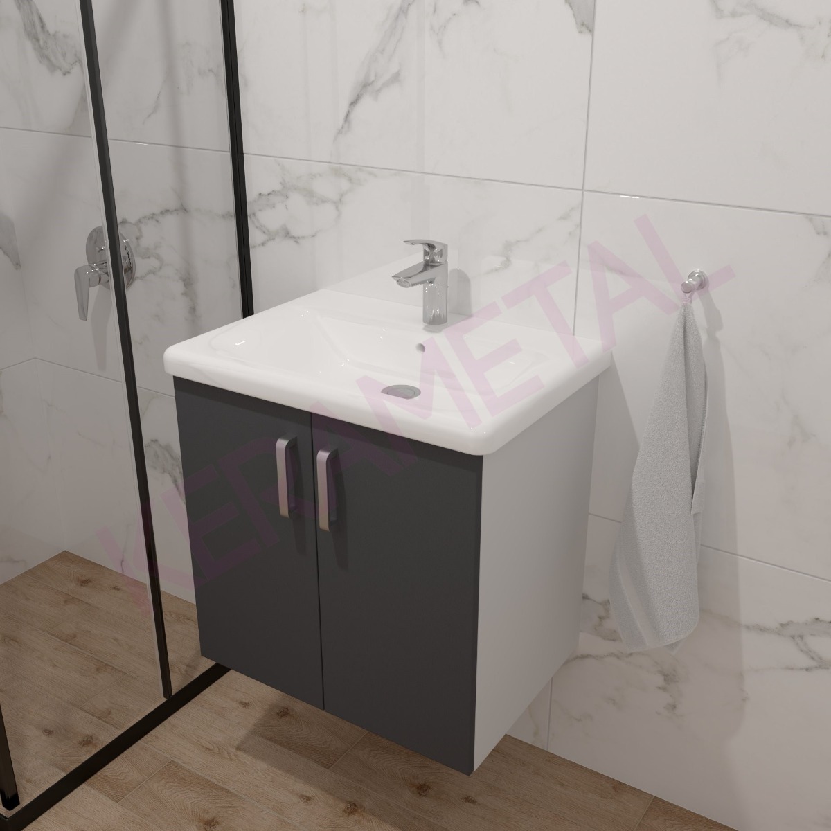 Kolpa ormarić sa umivaonikom Evelin OUE 65cm Gray/Antracite 573810