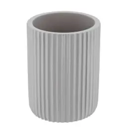 Tendance Čaša za četkice pruge polyresin svetlo siva