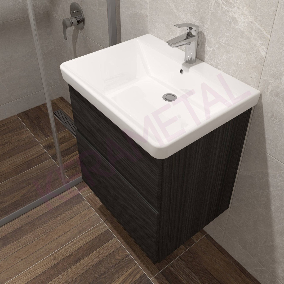 Kolpa ormarić sa umivaonikom Oxana OUO 60cm Hacienda Black 507180