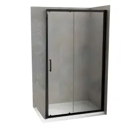 COPEN ATLAS Stakleni paravan PRO 1100×1950 matt black, staklo 6mm providno C-02-B431100