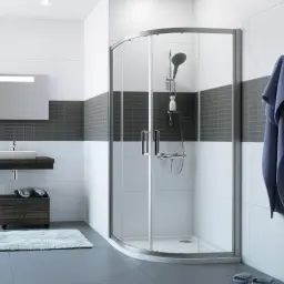 Huppe Classics 2 Tuš Kabina 80 Polukružna Prozirno Antiplak Staklo Mat Silver H=1.9M C20603.087.322