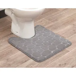 Tendance Tepih za kupatilo pebble 50x50cm memorijska pena mikrofiber svetlo siva