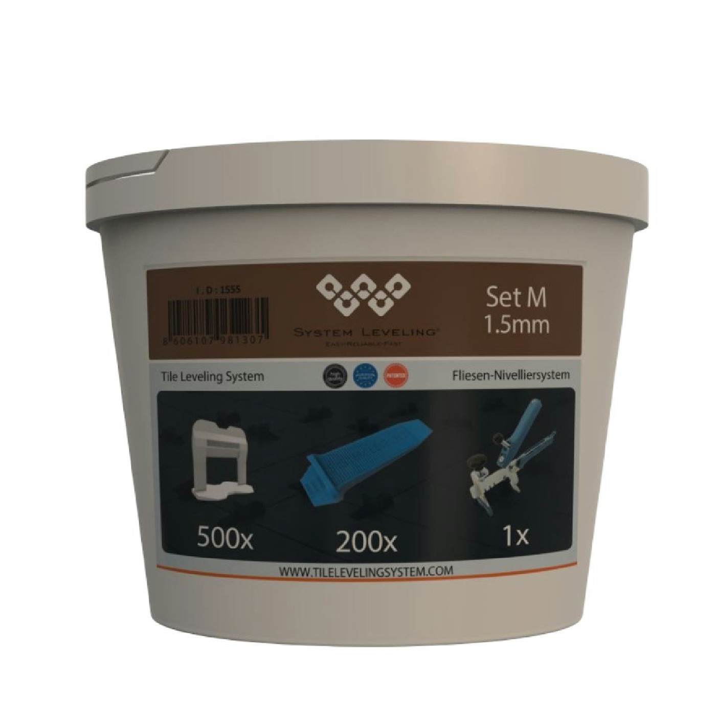 System Leveling Komplet 1,5mm(500 spona + 200 kajli + klešta)
