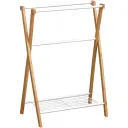 Tendance Držač peškira sa 3 prečke I 1 policom 86X605X37CM METAL/BAMBUS Bela