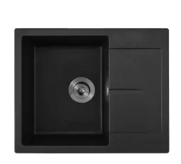 Inter Ceramic Sudopera usadna pravougaona 50x62x21,5 sifon 11cm granit crna+s1