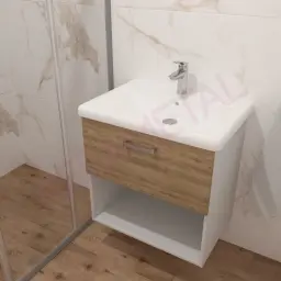 Kolpa ormarić sa umivaonikom i fiokom Evelin OUE II 65cm Gray/Oak 573880