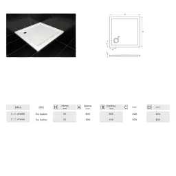 COPEN SOLILUX Tuš kadica 900x900x35 bez sifona C-11-9090K