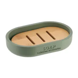 Tendance Posuda za sapun 8,4x12,3x2,3cm poliresin zelena/bamboo