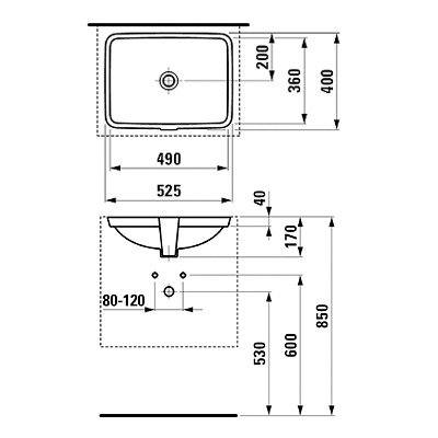 Laufen Pro s lavabo podgradni 49x36 8.1196.1.000.109.1