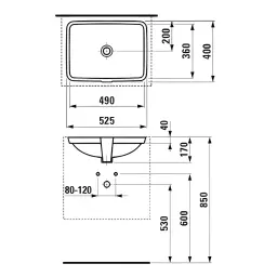 Laufen Pro s lavabo podgradni 49x36 8.1196.1.000.109.1
