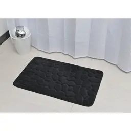 Tendance Tepih za kupatilo pebble 50x80 cm memorijska pena mikrofiber crna