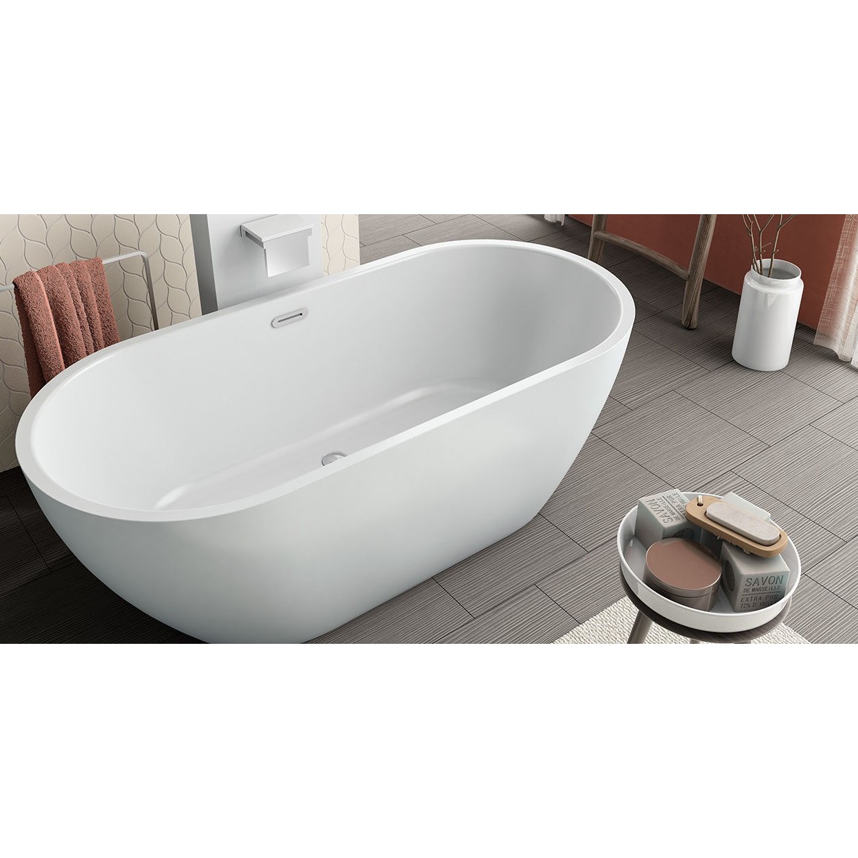 Kolpa Samostojeća Kada Dalia-FS 170x80/O (White&White) + sifon 561140