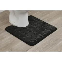 Tendance Tepih za kupatilo pebble 50x50 cm memorijska pena mikrofiber crna