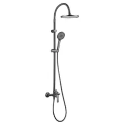 Inter Ceramic Usponski tuš 1f+ručica 3f+slavina alisado sedal silikonski držač gun grey