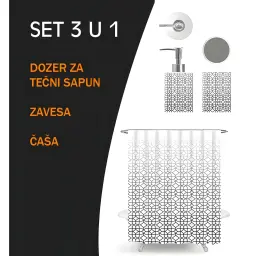 Minotti Kupatilski set Ž sa zavesom, čašom i dozerom MKS003