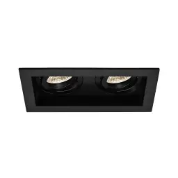 Braytron GU10 Ugradna Rozetna Kvadratna Dvostruka Crna/Crna BH03-05031