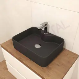 Elegant 480x370/130mm CRNI MAT nadgradni lavabo