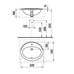 Jika Ibon ugradni lavabo 52x41 8.1301.0.000.104.1