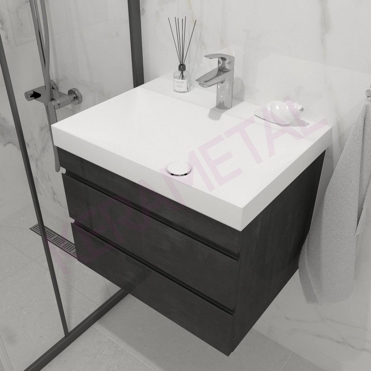 Kolpa ormarić sa umivaonikom Naomi OUN 60cm Dark concrete 546600