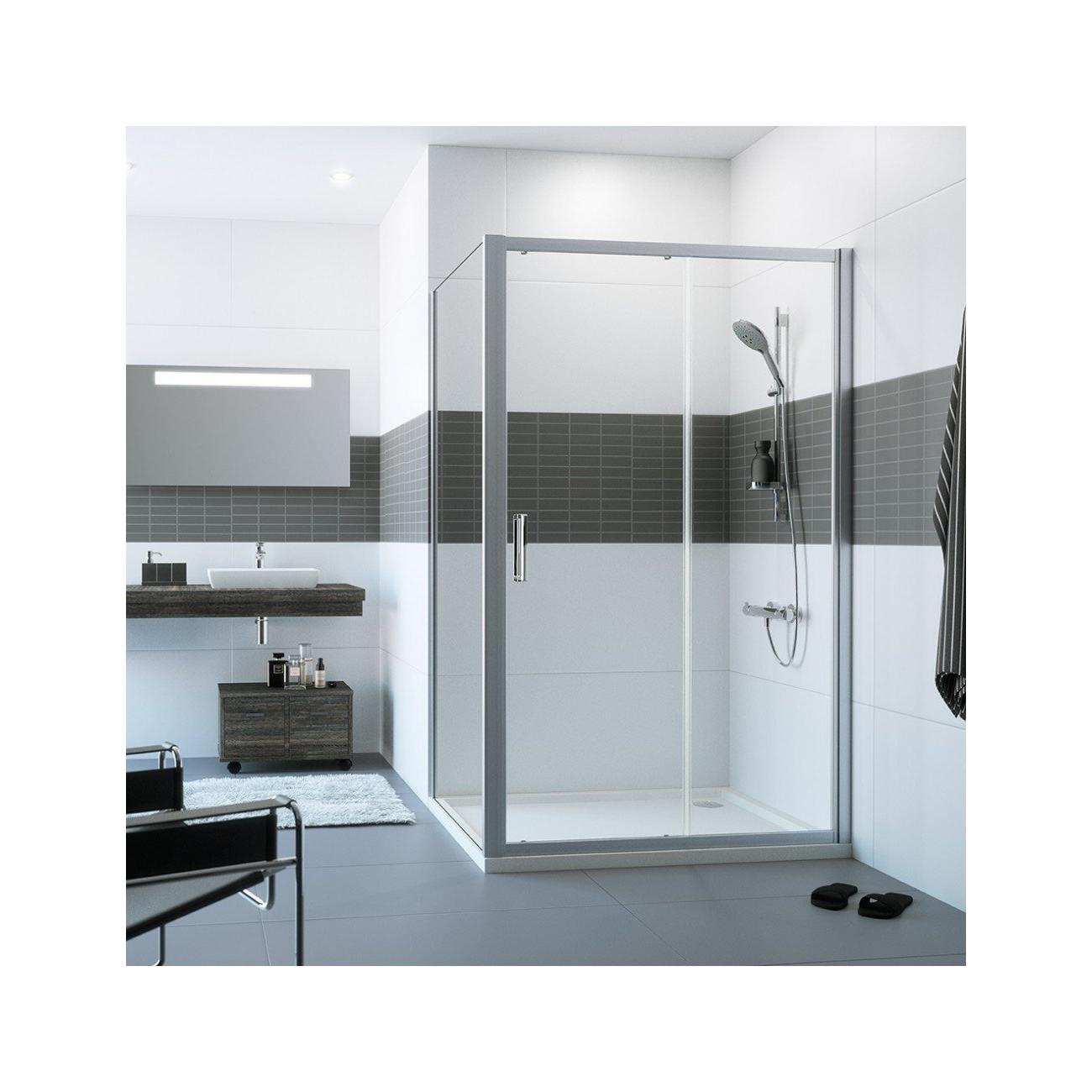 Huppe Classics 2 Pivot Vrata Sa Fiksnim Delom 90 Prozirno Antiplak, Mat Silver H=2M C23205.087.322