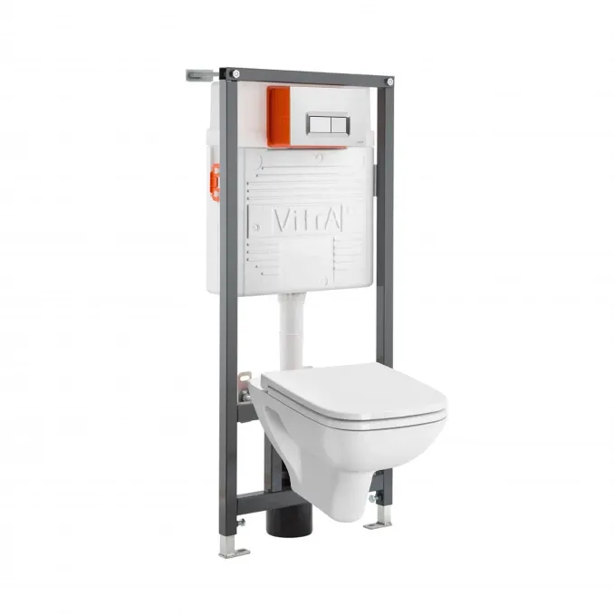 Vitra WC SET - ugradni vodokotlić + hrom taster+ S20 konzolna wc šolja+ wc daska