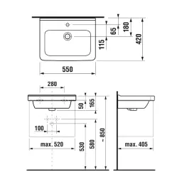 Jika Cubito lavabo 55x42 8.1042.2.000.104.1